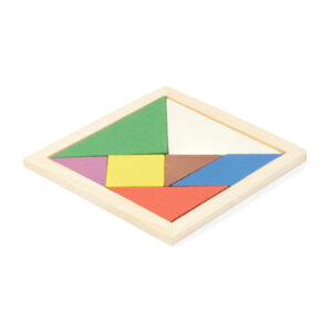 Puzzle Tangram realizado en madera natural con 7 piezas — Leis