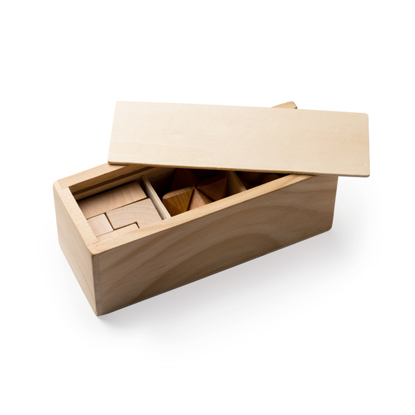Set de 3 juegos de habilidad en madera natural — Rocks