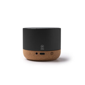 Altavoz inalámbrico de aluminio reciclado con base de corcho — Voxel