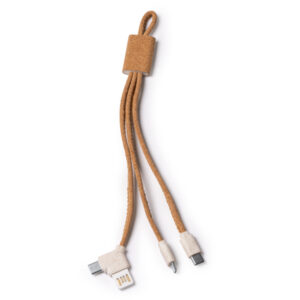 5-in-1 charging cable in cork and wheat fibre — Sevek