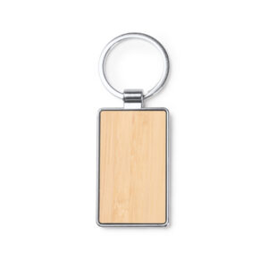 Llavero de bambú y metal, rectangular o redondo — Karby