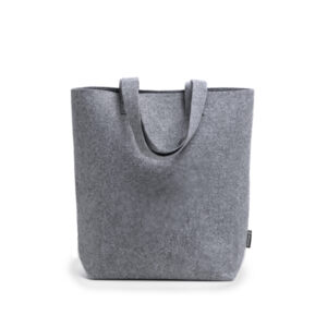 Bolsa realizada en fieltro reciclado con diseño vigoré y asas reforzadas de 70 cm — Safira
