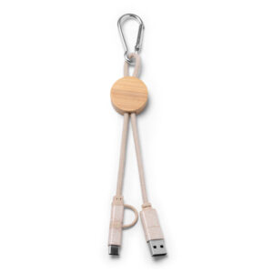 4-in-1 cable with bamboo body and cotton/wheat-straw fibre cord — Pombas