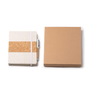 A5-Notizbuch- und Kugelschreiber-Set im Kraftkarton-Etui — Beret