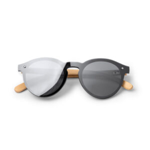 Gafas de sol con lentes de espejo y varillas en bambú — Colton