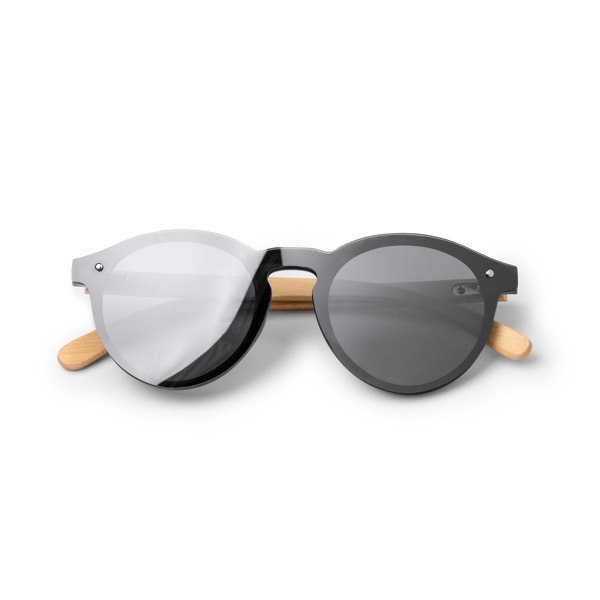 Gafas de sol con lentes de espejo y varillas en bambú — Colton