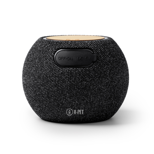 Altavoz inalámbrico redondo fabricado con cuerpo de bambú — Bandini
