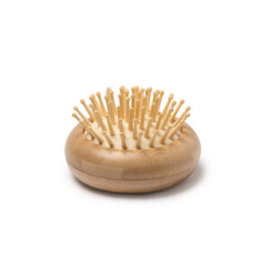Cepillo plegable con cuerpo y cerdas de bambú, con espejo — Seldon