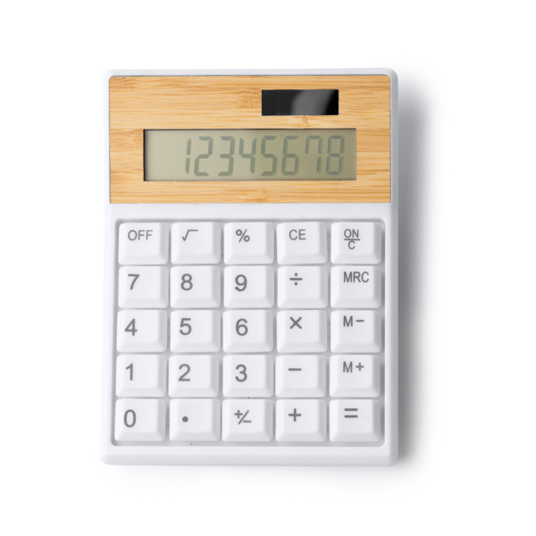 8-digit calculator in recycled ABS and bamboo — Verex