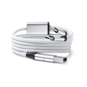 Anti-tangle cable with USB, Type C and Lightning outputs — Elon