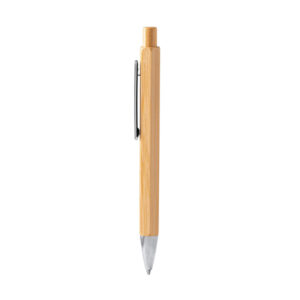 Hexagonal pen with bamboo body and push-button — Alister