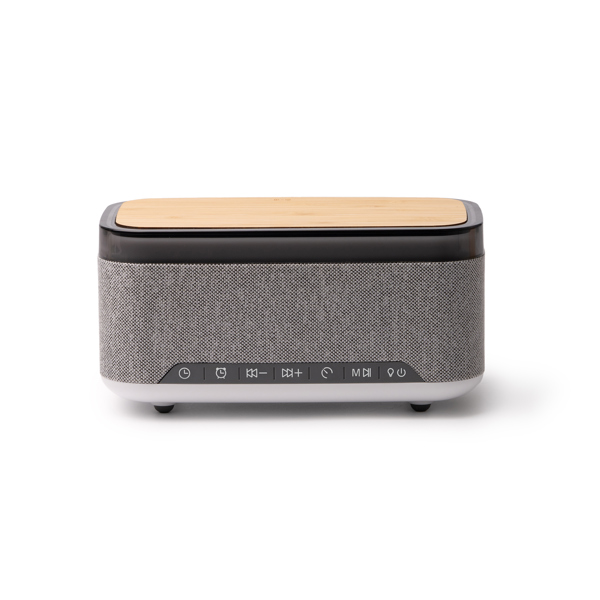 Altavoz inalámbrico con cuerpo elaborado en bambú y tejido — Mornix