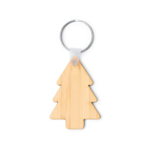 Llavero de bambú con forma de árbol de Navidad — Lacey