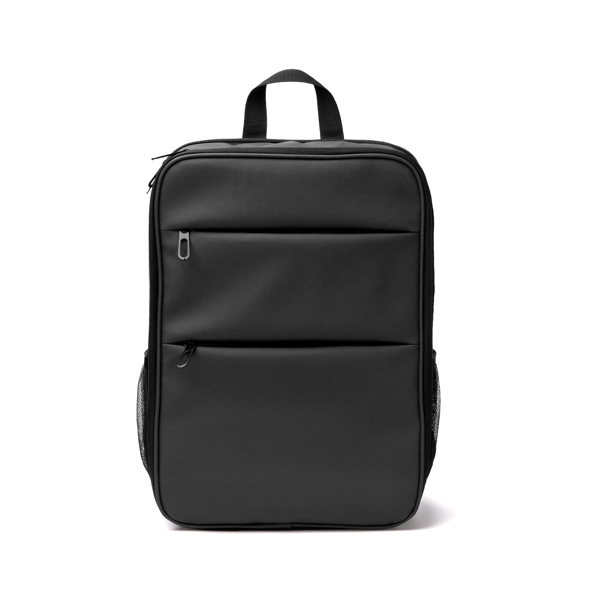 PU leather backpack with two double-zip compartments — Leonel