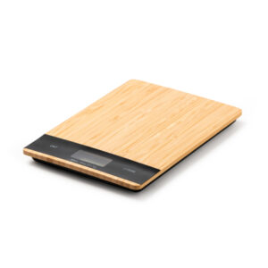 Báscula de cocina digital con carcasa frontal de bambú — Rabil