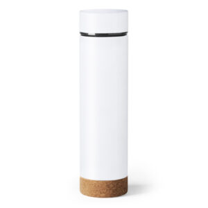 Termo de acero 304 de doble pared con infusor de té y base de corcho, 460 ml — Tayox