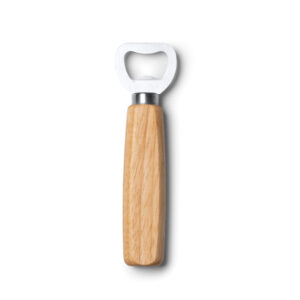 Abridor de acero inoxidable con empuñadura de madera natural — Roden