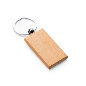 Llavero de madera natural en dos formatos con anilla — Sila