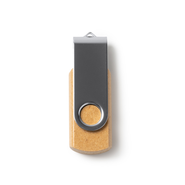 USB stick made from recycled cardboard with swivel clip — Vibo