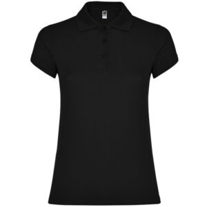 Polo de manga corta de algodón entallado en cintura — Star Woman