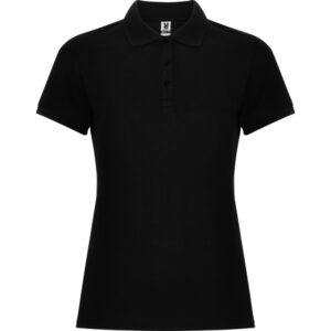 Polo de manga corta de algodón con tratamiento antipilling entallado en cintura — Pegaso Woman Premium