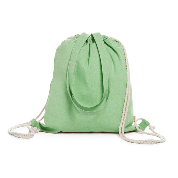 Bolsa mochila de algodón reciclado jaspeado con asas largas — Varese