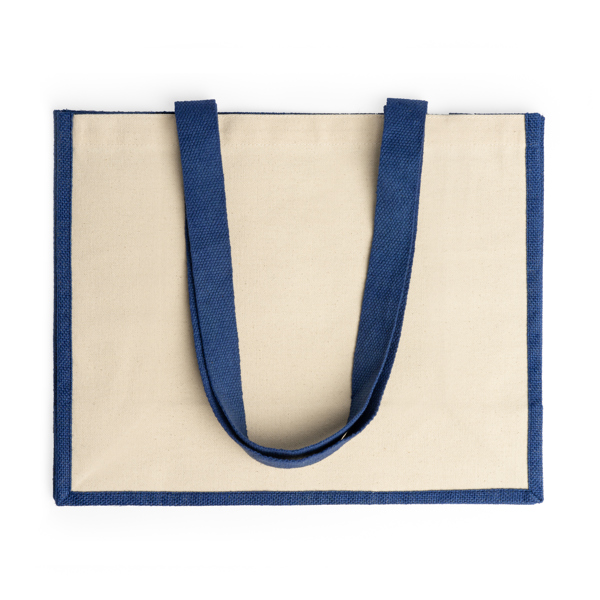 Bolsa de yute laminado con dos caras de algodón de 320 g/m², ideal para marcaje y asas largas — Nantes