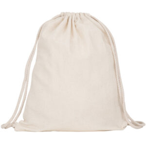 Mochila multiusos de algodón de 140 g/m² con cordones de ajuste a la espalda a tono — Mirlo