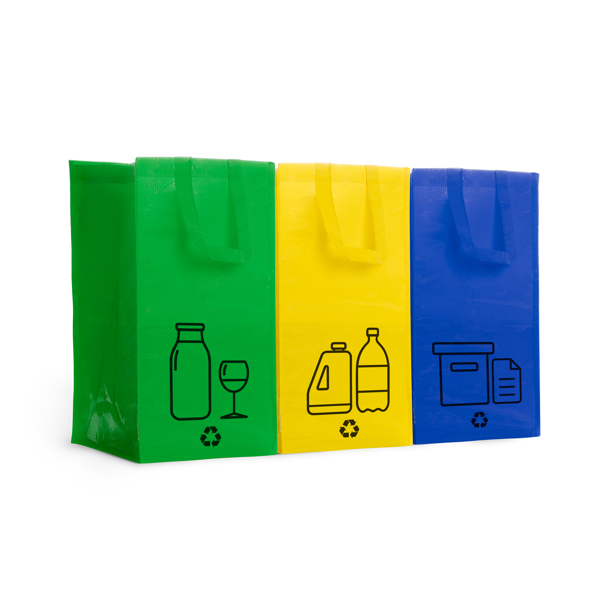 Set de 3 bolsas de reciclaje de PP-woven laminado — Volga