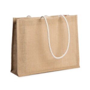 Bolsa de playa rectangular de yute con asas de algodón de 70 cm — Sterna