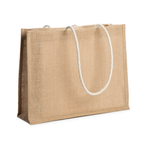 Bolsa de playa rectangular de yute con asas de algodón de 70 cm — Sterna