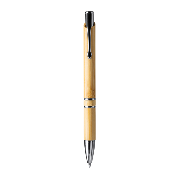 Bambus-Kugelschreiber mit Metallfinish-Details — Besky